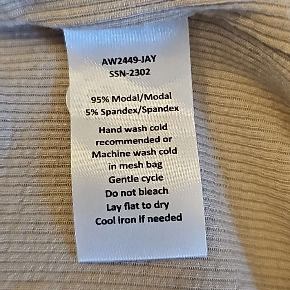 ATM Anthony Thomas Melillo Tan Modal Rib Cami Dress with Black Contrast Trim-XS - Picture 12 of 12